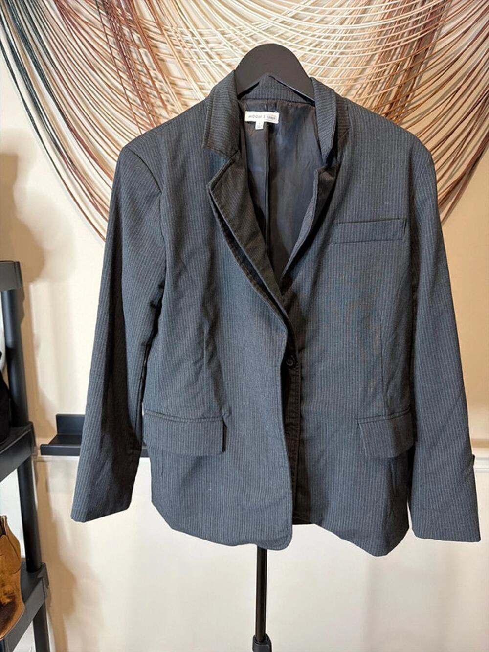 Moon River RTR grey stripe blazer s 3034